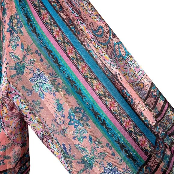 Hale Bob Womens Top Size XS Multicolor Floral Casual Off Shoulder Silk - Picture 3 of 12